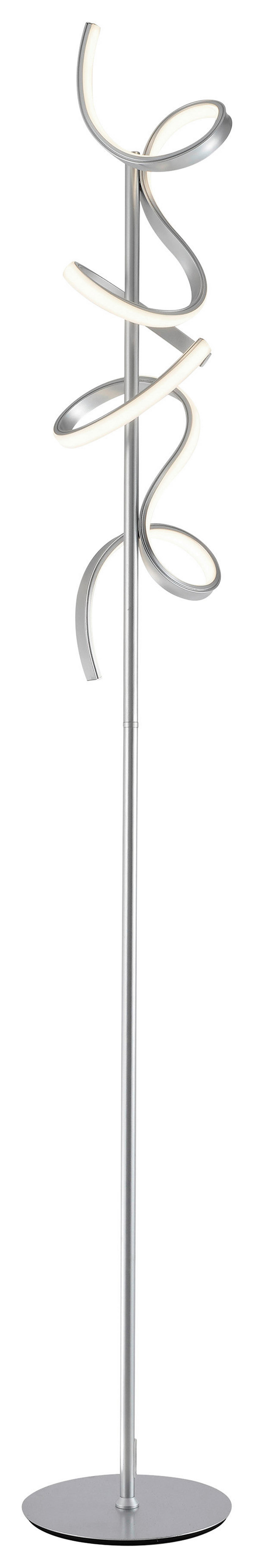 Just Light LED-Stehleuchte CURLS 19031-21 weiß silber Alu B/H: ca. 22x156 cm 2 Brennstellen CURLS - weiß/silber (22,00/156,00cm) - Just Light