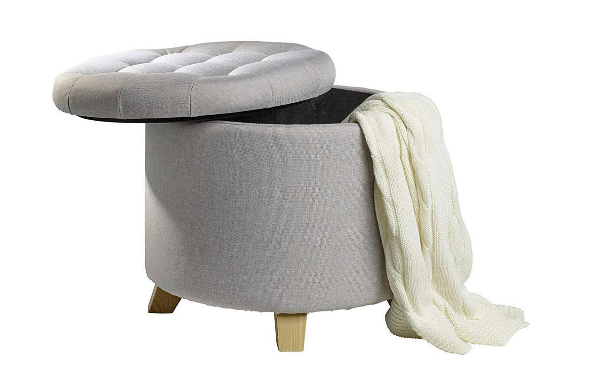 ECHTWERK Sitzhocker Mary grau B/H/L: ca. 45x41x45 cm Mary - grau (45,00/45,00/41,00cm) - ECHTWERK