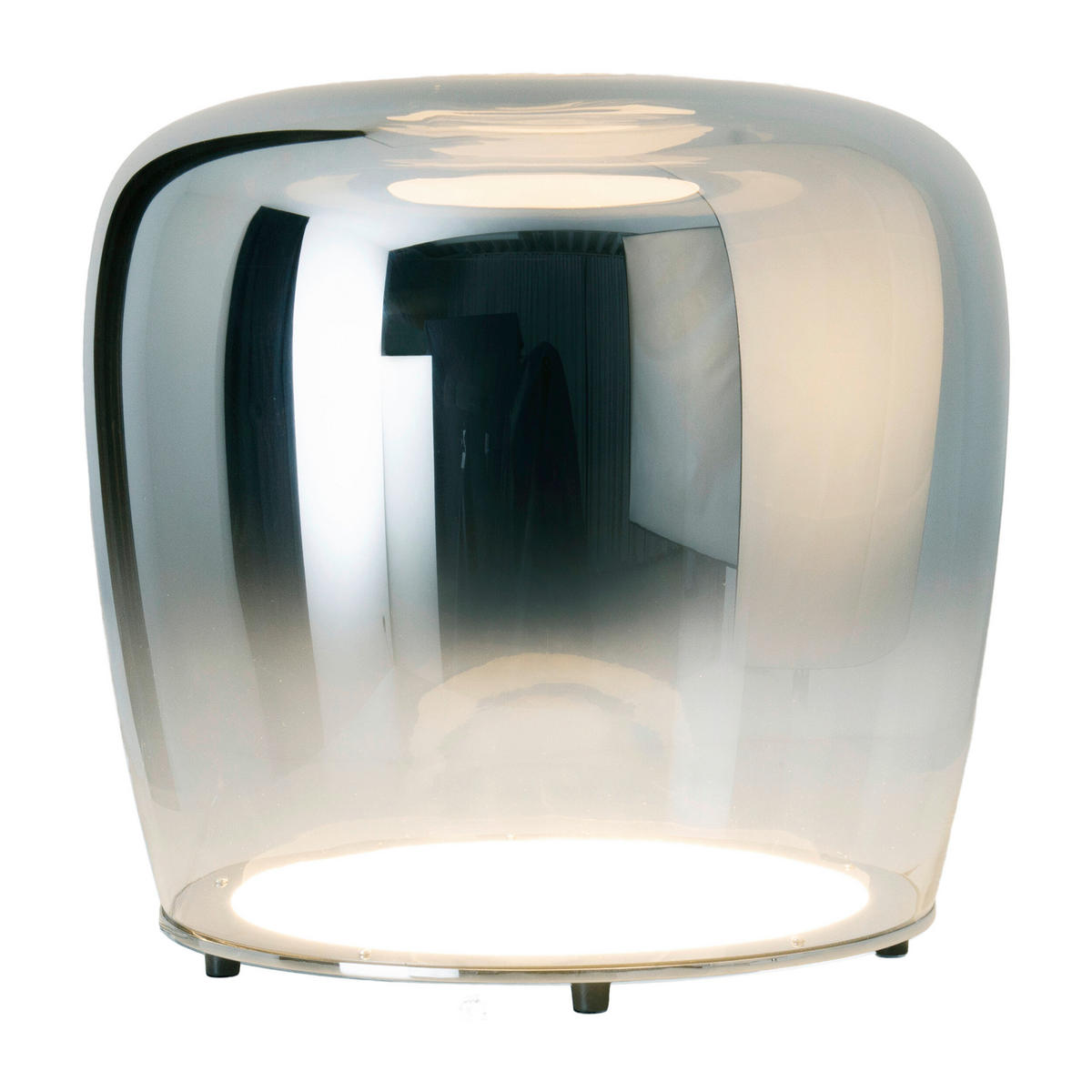 Näve Leuchten LED-Tischleuchte Chrom Glas Metall B/H/T/D: ca. 43x40x43x43 cm SMOKY - Chrom (43,00/40,00/43,00cm) - Näve Leuchten