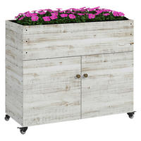 Outsunny Hochbeet weiß Holz B/H/L: ca. 50x110x95 cm Hochbeet - weiß (95,00/50,00/110,00cm) - Outsunny