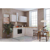 Respekta Winkelküche BERPL220LHWC weiß Lärche Nachbildung B/H/T: ca. 220x211x172 cm BERPL220LHWC - Eiche/weiß (220,00/211,00/172,00cm) - Respekta