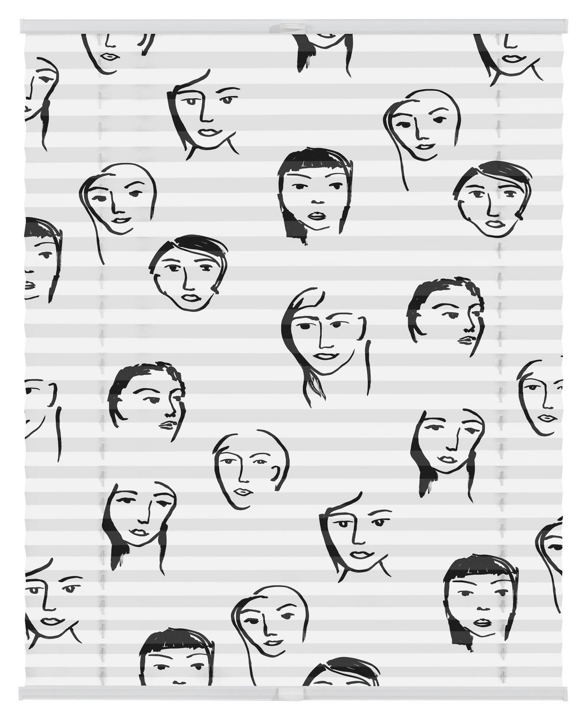Spannplissee Faces schwarz B/L: ca. 100x130 cm Faces - schwarz (100,00/130,00cm) - LICHTBLICK
