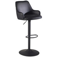 Barhocker schwarz schwarz Kunstleder Eisen B/H/T: ca. 45x106x45 cm Barhocker - schwarz (45,00/106,00/45,00cm) - Wohnling