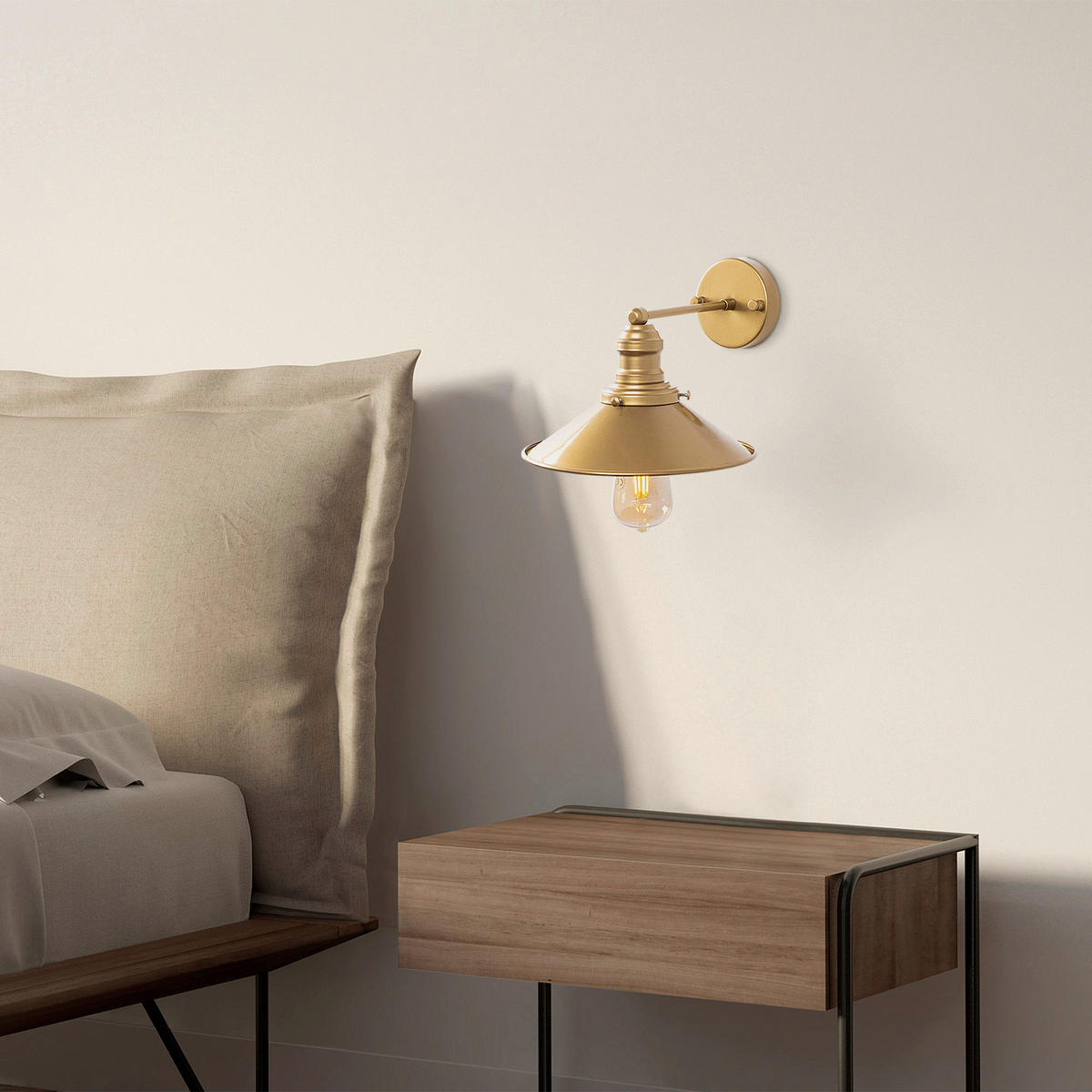 Opviq Wandleuchte gold Metall B/H/L: ca. 27x20x24 cm E27 1 Brennstellen Conical - gold (24,00/27,00/20,00cm) - Opviq