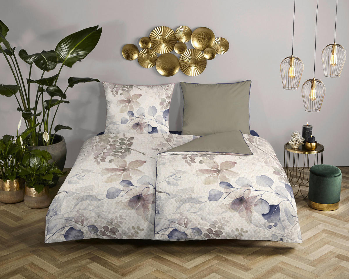 Baumwoll Bettwäsche Fivien Satin Fivien - sand (135,00/200,00cm) - Descanso