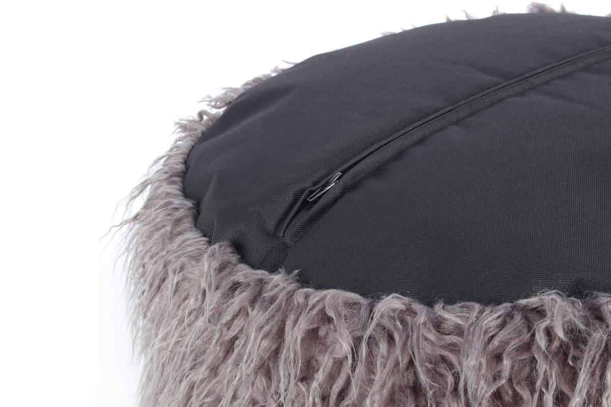 360 Living Hocker Bobtail 100 dunkelgrau schwarz Kord Kunstfell Styropor H/D: ca. 38x45 cm Bobtail 100 - schwarz/dunkelgrau (45,00/38,00cm) - 360 Living