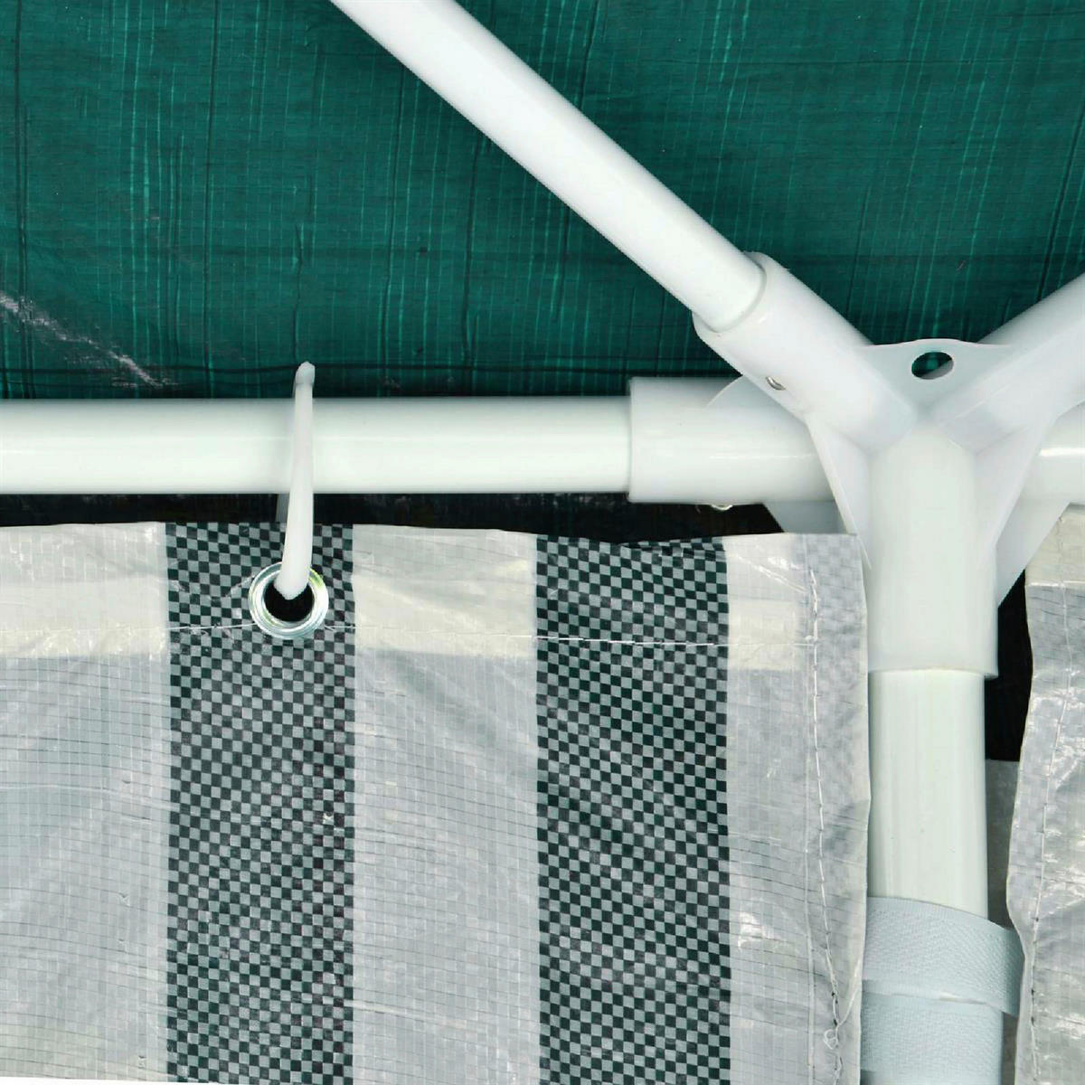 VCM Pavillon grün Polyester-Mischgewebe B/H/L: ca. 300x250x600 cm Pavillon - weiß/grün (600,00/300,00/250,00cm) - VCM