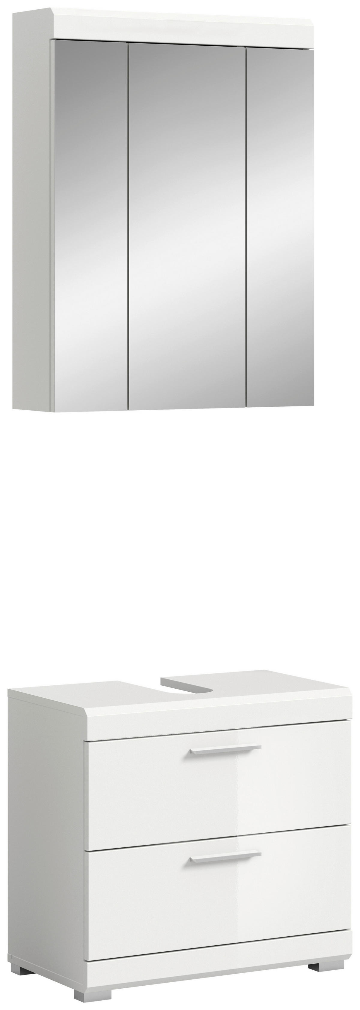 Badezimmer-Set Scout weiß weiß Hochglanz B/H/T: ca. 60x191x37 cm Scout - weiß (60,00/191,00/37,00cm) - xonox.home