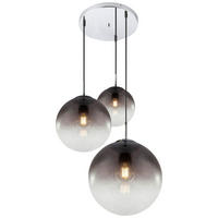 GLOBO Pendelleuchte 15861-3 Chrom Rauchglas H/D: ca. 120x51 cm E27 3 Brennstellen Pendelleuchte_Varus chrom/rauch - Chrom (51,00/120,00cm) - GLOBO