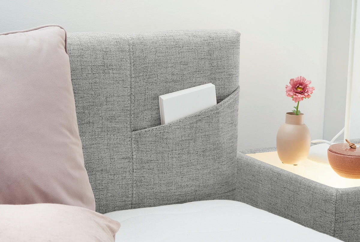 Boxspringbett  grau Liegefläche B/L: ca. 100x200 cm Nora_Boxspringbett - grau (104,00/102,00/210,00cm)