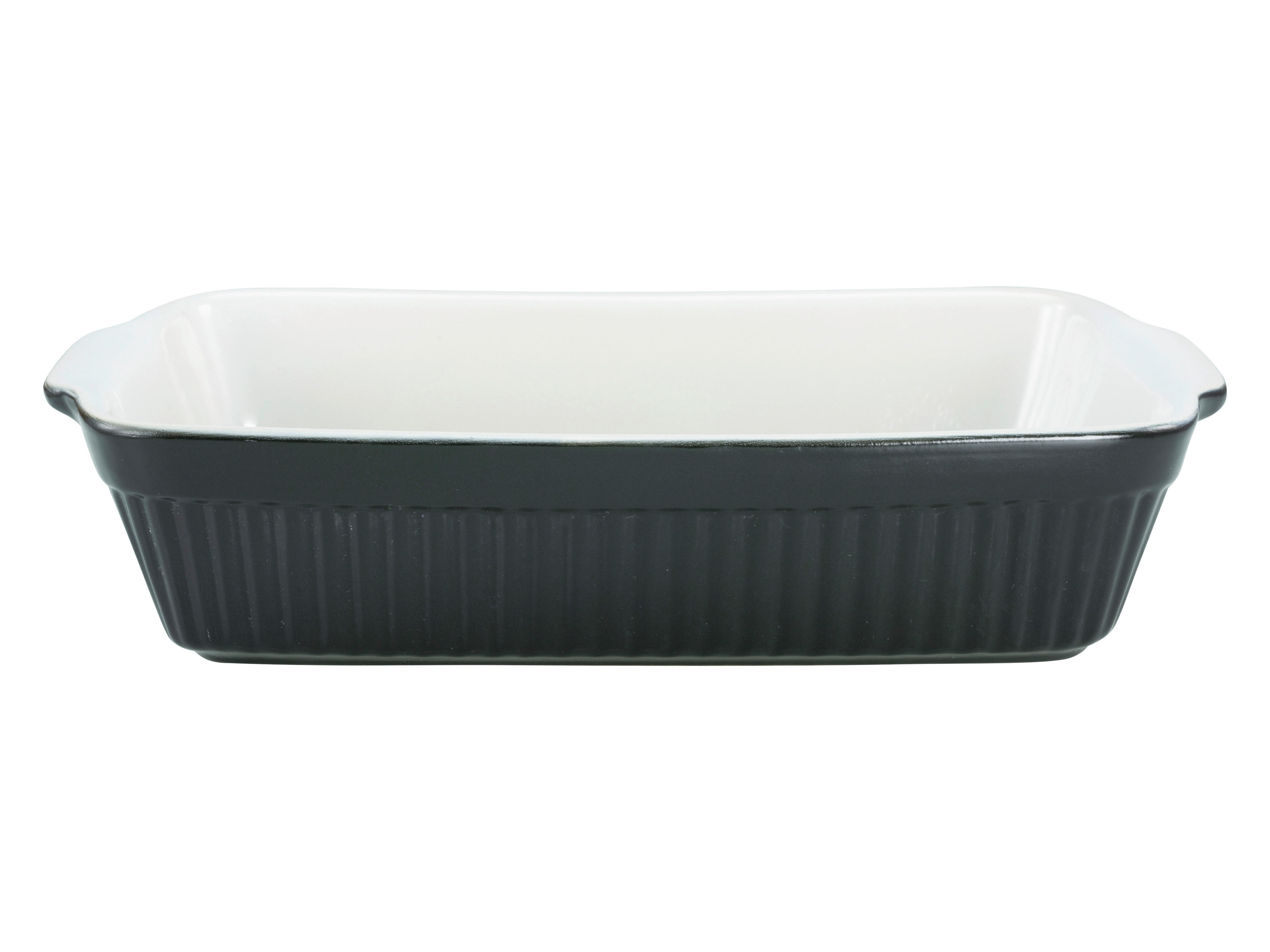 CreaTable Auflaufform Classic BLACK & WHITE schwarz Steinzeug B/H/L: ca. 20x5,5x34 cm Classic BLACK & WHITE - schwarz (34,00/20,00/5,50cm) - CreaTable