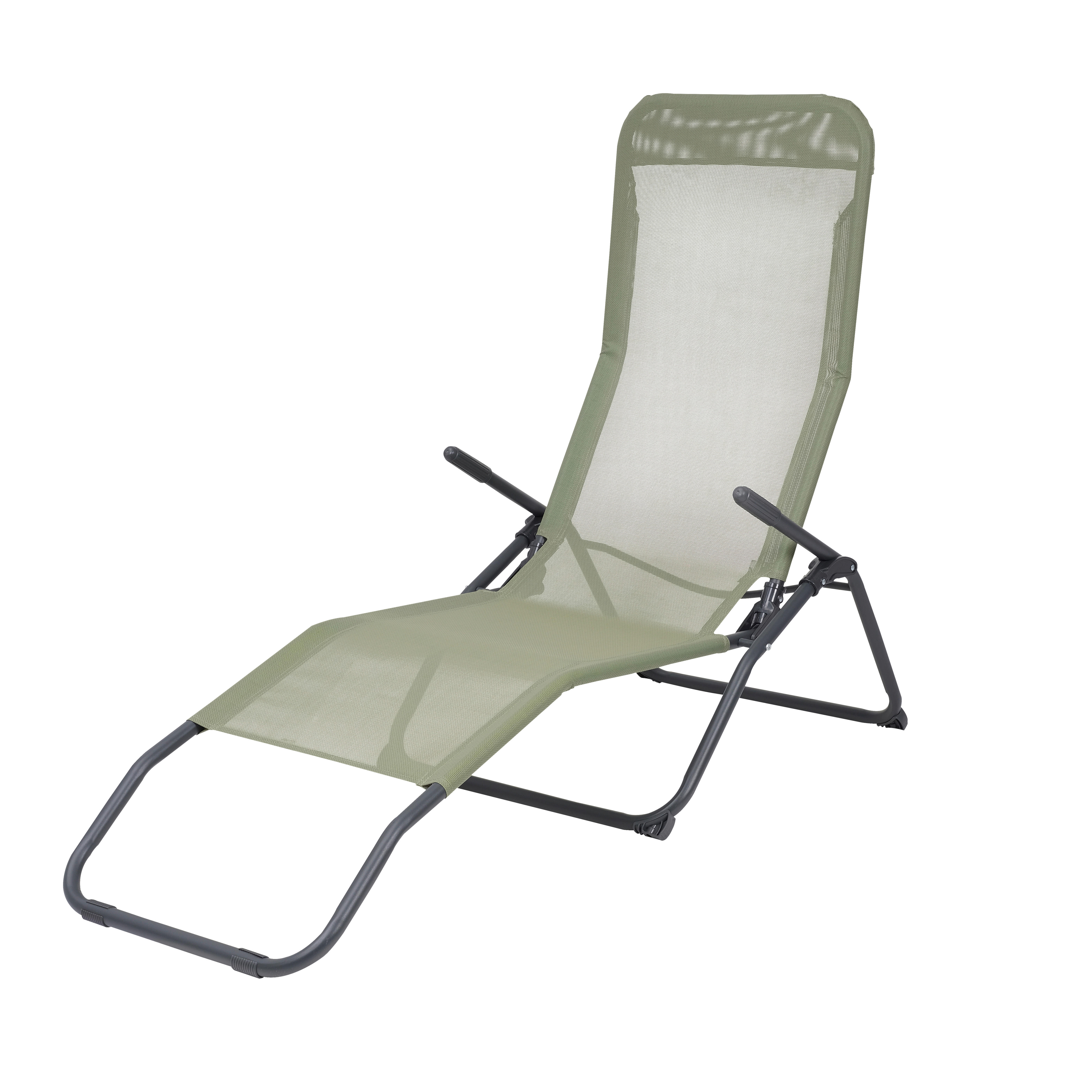 POCOline Wellnessliege salbei Textilene B/H/L: ca. 59x98x145 cm Wellnessliege - anthrazit/salbei (145,00/59,00/98,00cm) - POCOline