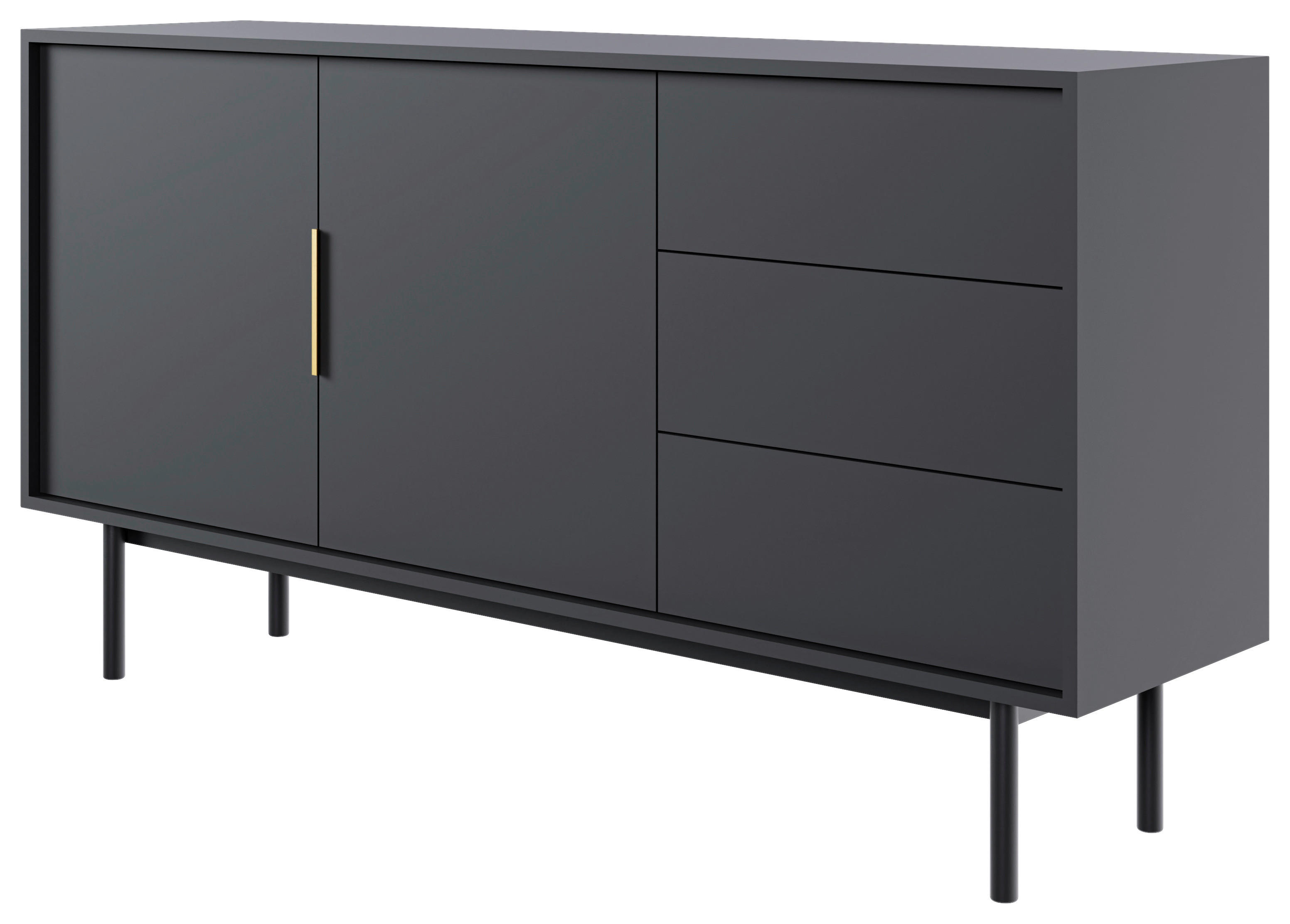 Kommode VIVA schwarz B/H/T: ca. 154x82x39 cm VIVA - schwarz (154,00/82,00/39,00cm) - WIPMEB