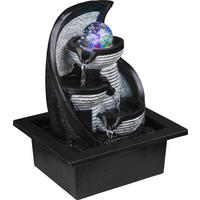 GLOBO Zimmerbrunnen ALBERT 93022 grau Kunststoff B/H/L: ca. 18x26x21 cm LED-Zimmerbrunnen 93022 - grau (21,00/18,00/26,00cm) - GLOBO