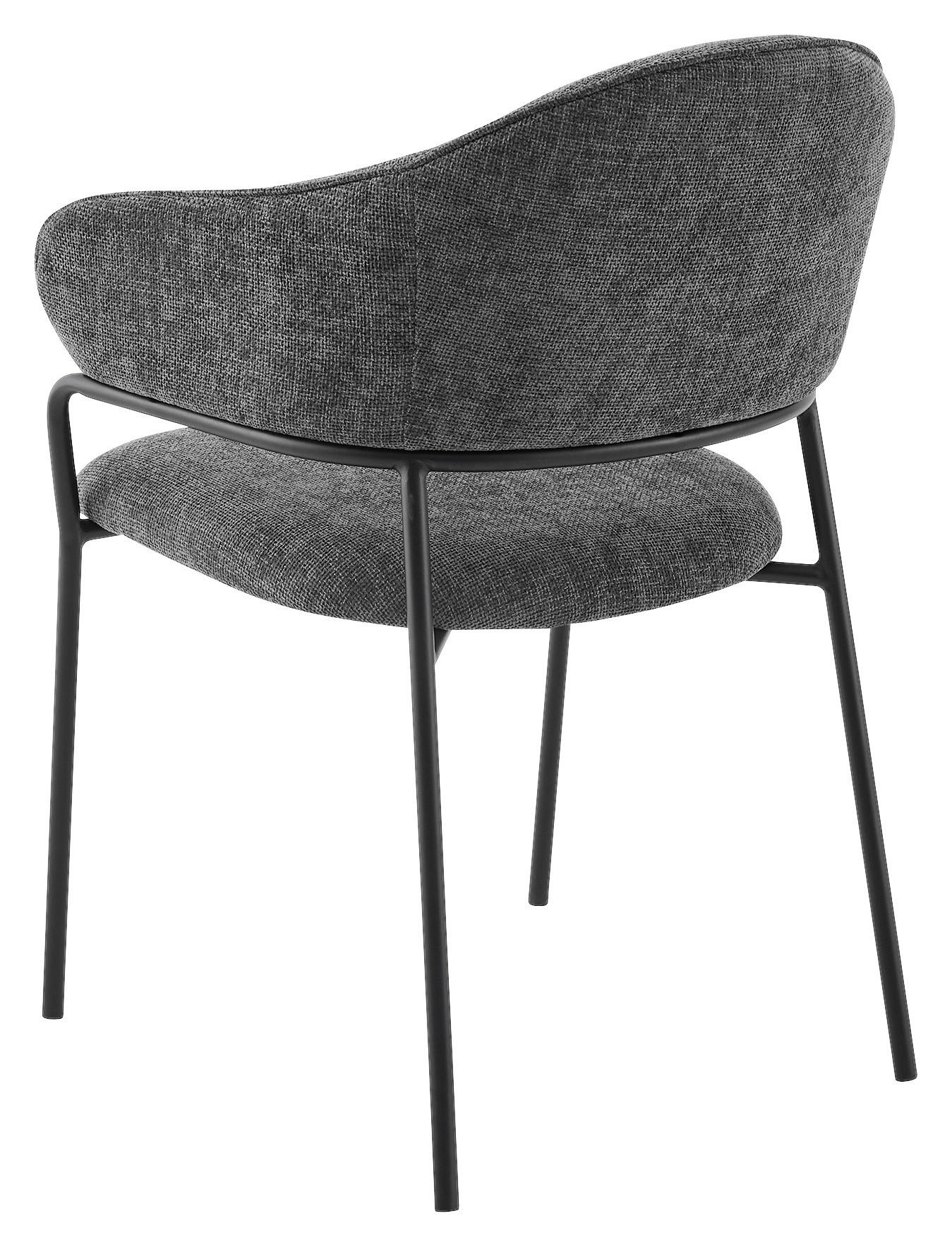 Stuhl CURVE schwarz grau Metall Stoff B/H/T: ca. 60x86x58 cm CURVE - schwarz/grau (60,00/86,00/58,00cm) - byLIVING