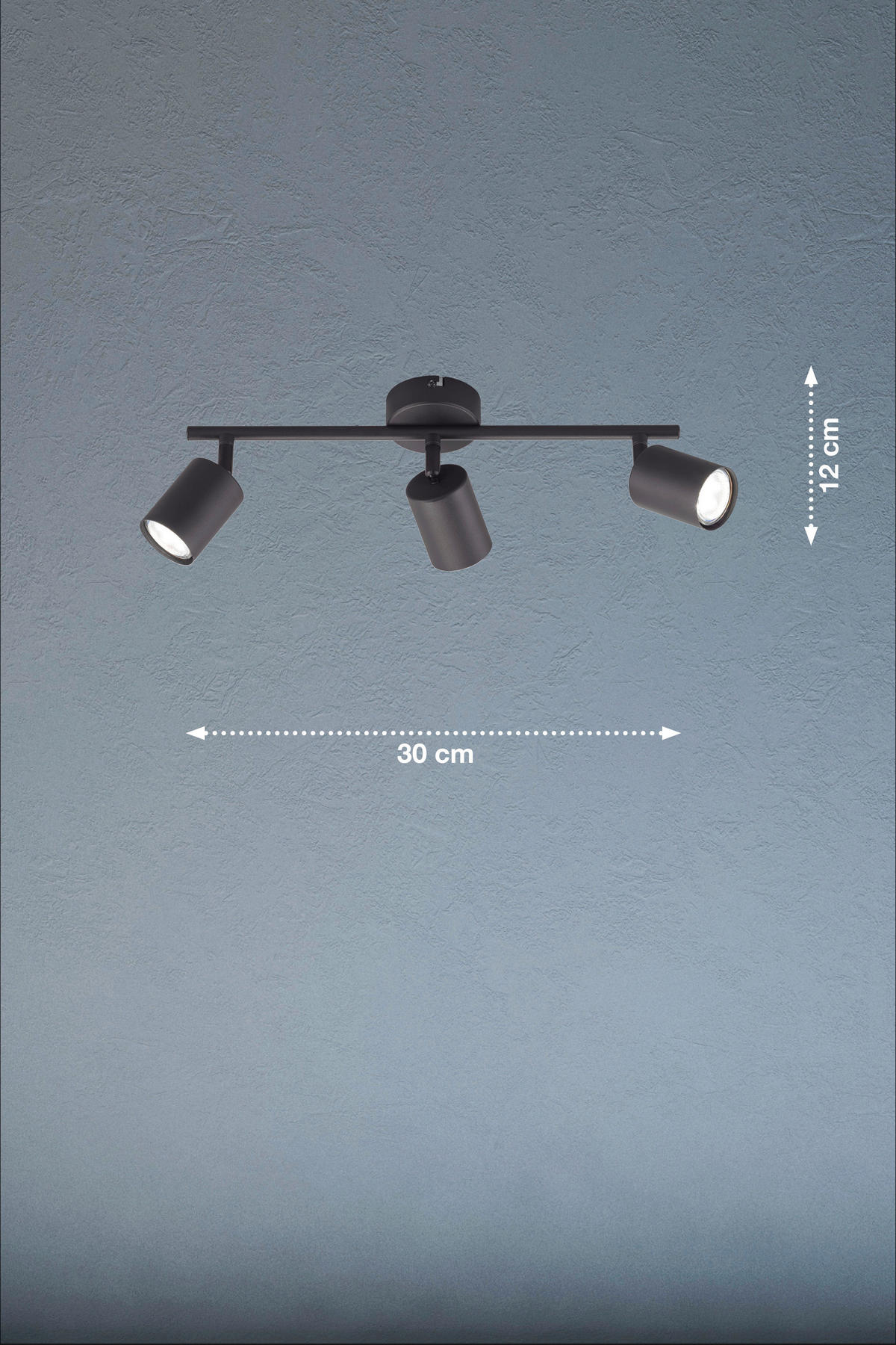 Fischer & Honsel LED-Deckenleuchte 21130 schwarz Metall B/H/T: ca. 42x14x8 cm 3 Brennstellen Vano - schwarz (42,00/14,00/8,00cm) - Fischer & Honsel