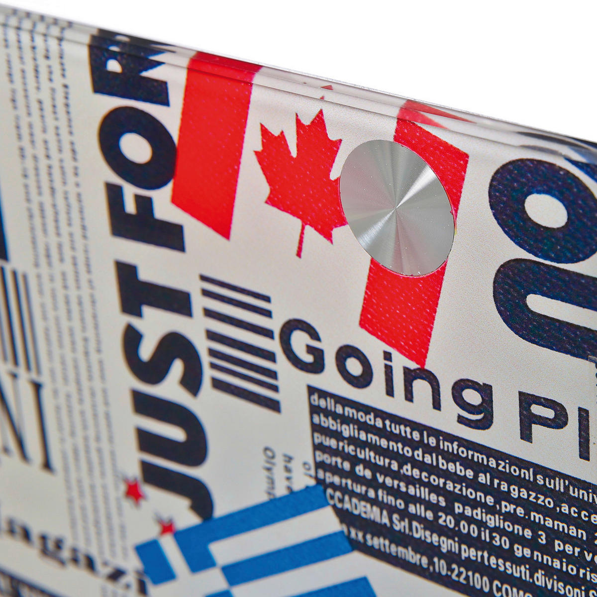 Beistelltisch Logo weiß Glas MDF B/H/T: ca. 38x46x33,5 cm Logo - weiß/schwarz (38,00/46,00/33,50cm) - Inter Link