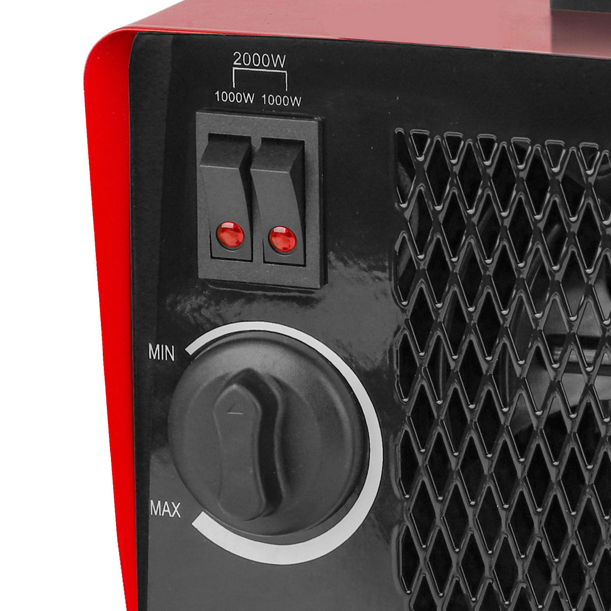 Heizlüfter rot Metall Kunststoff B/H/L: ca. 16x18x18 cm ca. 2000 W Power-Heizlüfter FH-107760.2 - rot (18,00/16,00/18,00cm)