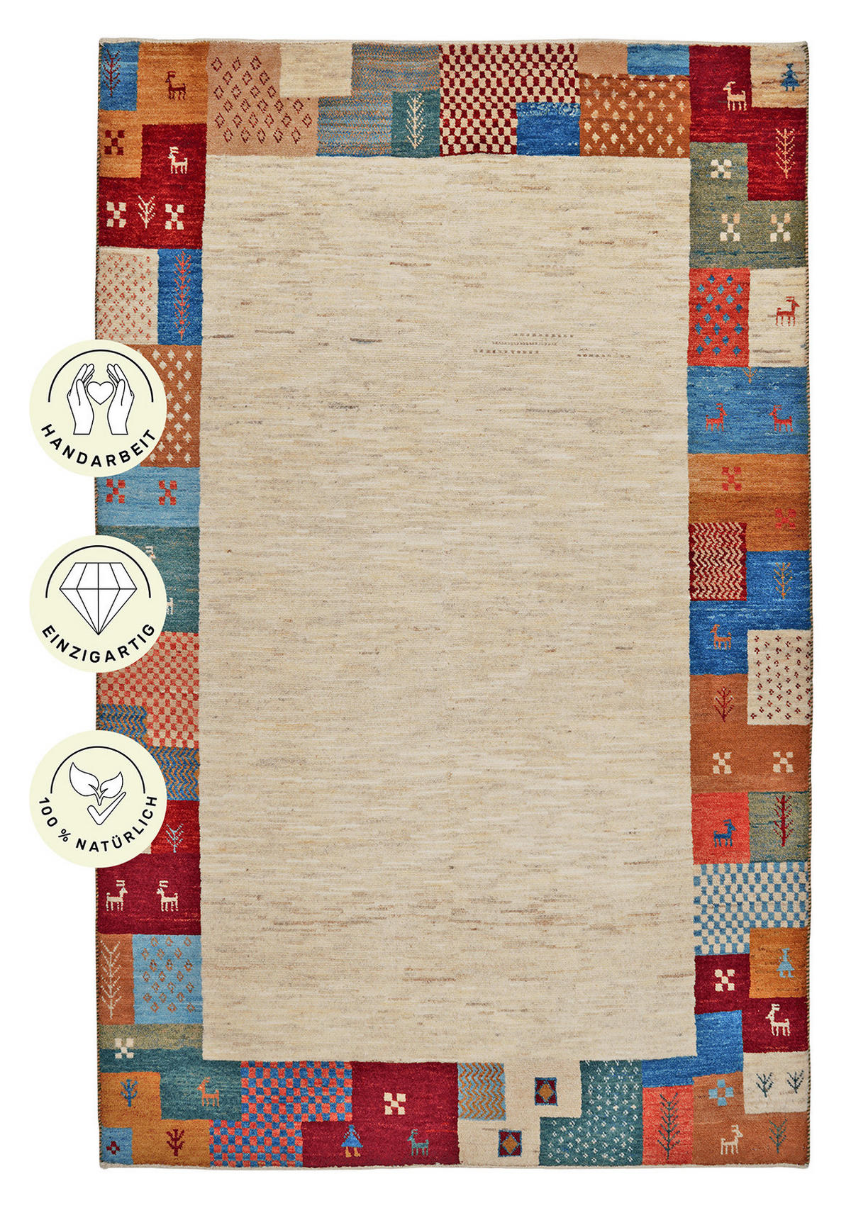 PersaTepp Teppich Gabbeh Sonnat beige B/L: ca. 122x194 cm Gabbeh Sonnat - beige (122,00/194,00cm) - PersaTepp