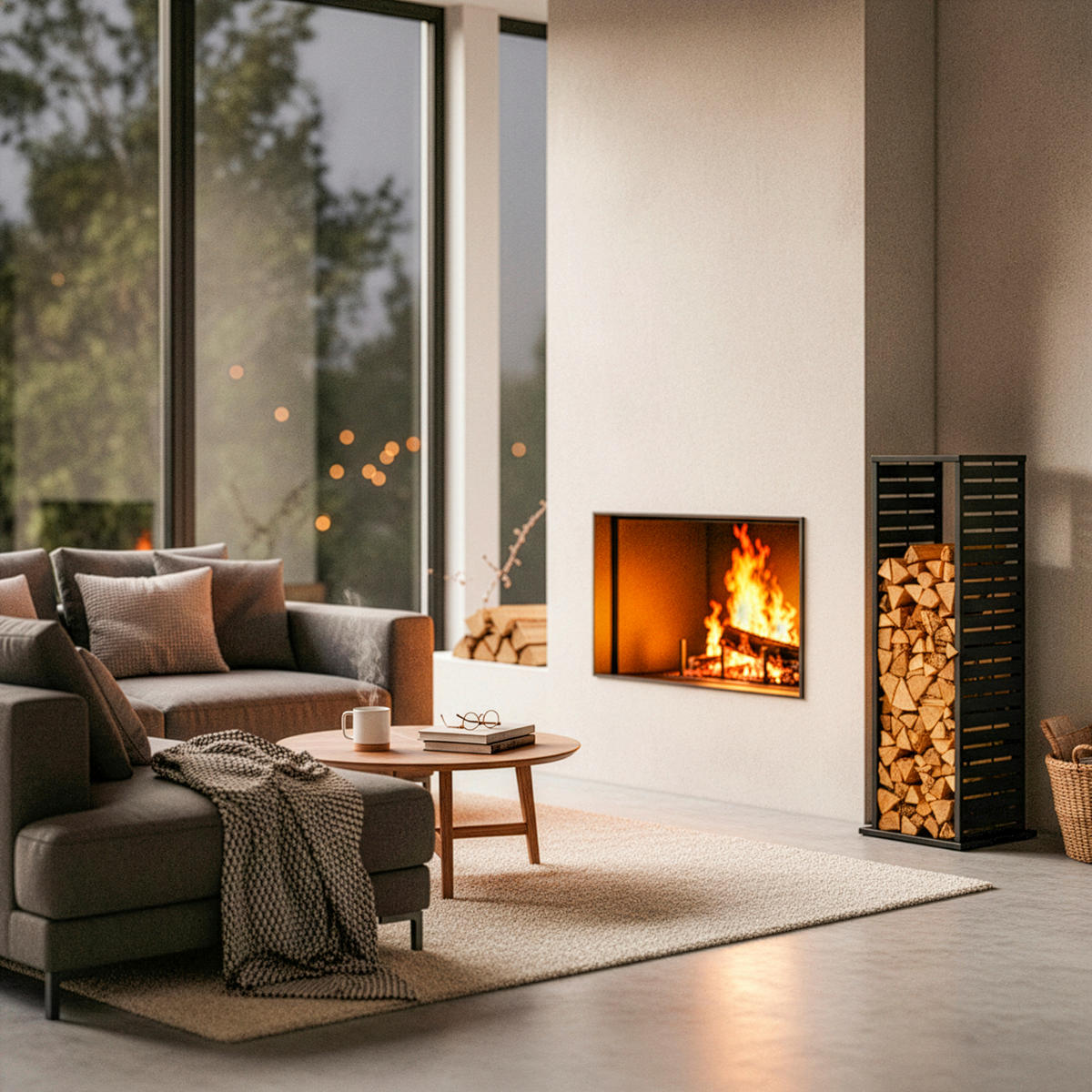 Westmann Kaminholzregal Luma anthrazit B/H/L: ca. 38x112x38 cm Luma - anthrazit (38,00/38,00/112,00cm) - Westmann