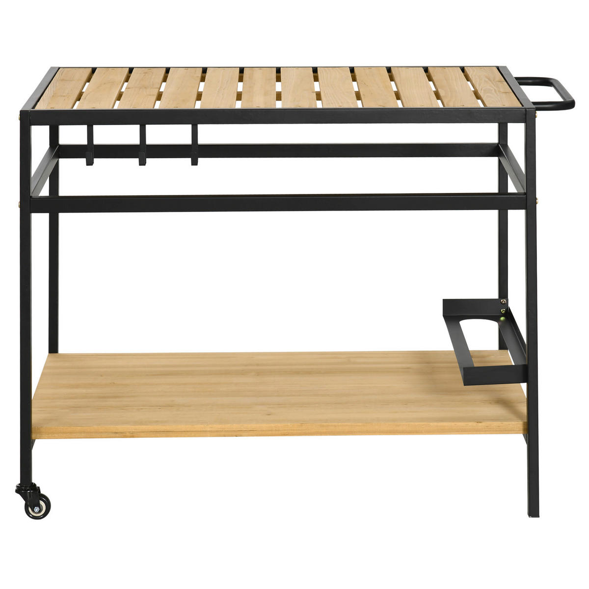 Outsunny Servierwagen natur Stahl B/H/L: ca. 65x80x107 cm Servierwagen - natur (107,00/65,00/80,00cm) - Outsunny