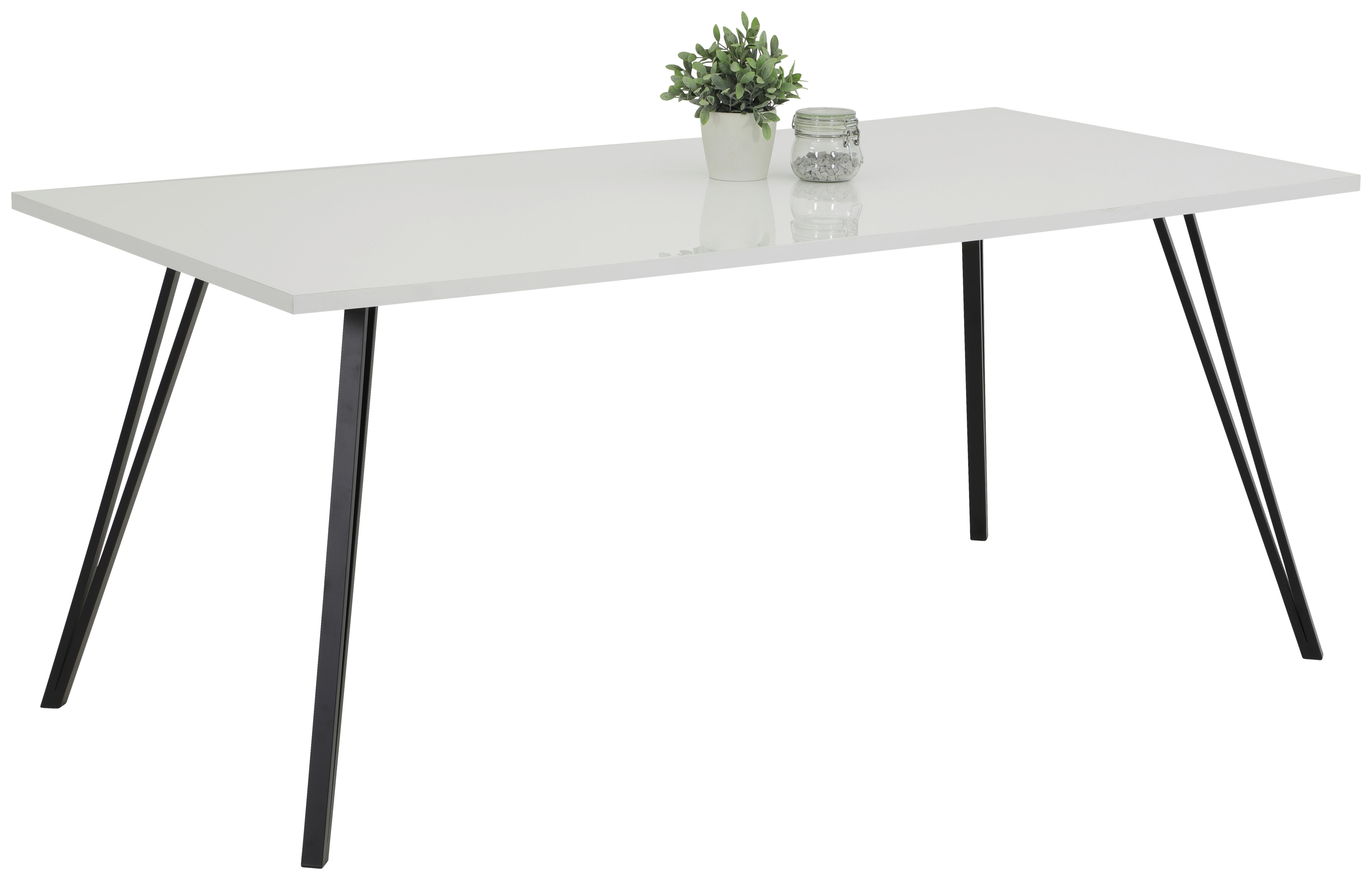 Esstisch Jennifer weiß schwarz B/T: ca. 180x90 cm Jennifer - weiß/schwarz (180,00/90,00cm)