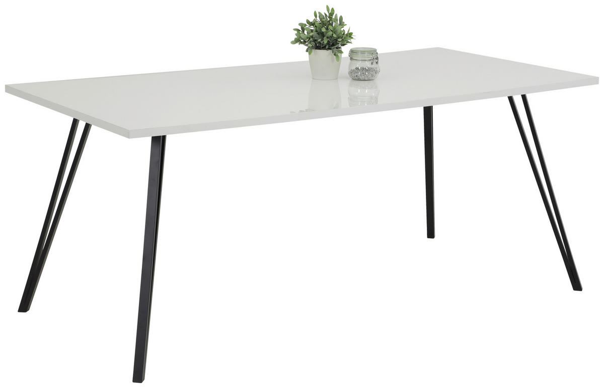 Esstisch Jennifer weiß schwarz B/T: ca. 180x90 cm Jennifer - weiß/schwarz (180,00/90,00cm)