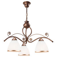 Lamkur Pendelleuchte RETRO II 2903 braun Glas Stahl H/L: ca. 73x41 cm E27 3 Brennstellen Retro II - braun (41,00cm) - Lamkur