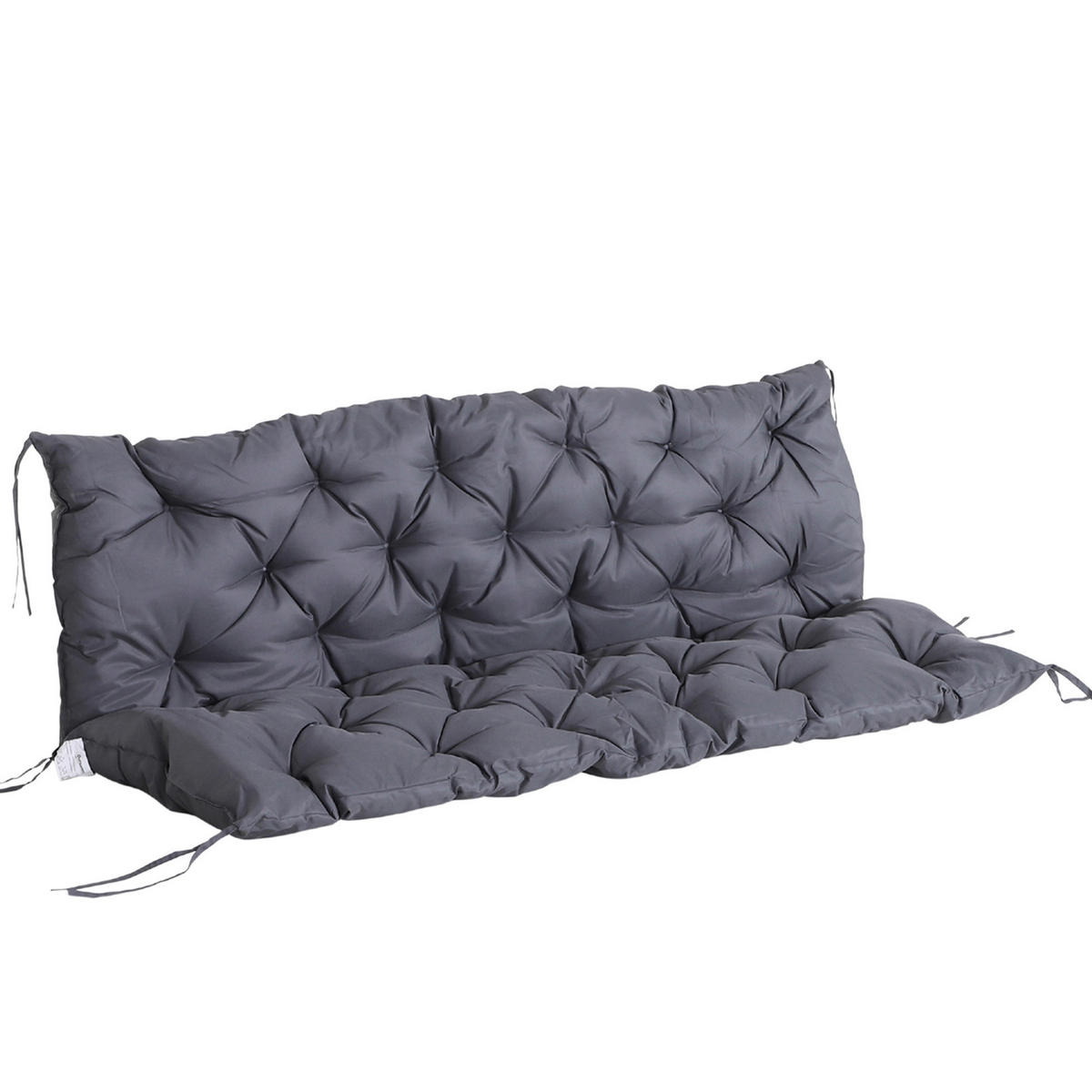 Outsunny Bankauflage dunkelgrau Baumwolle B/H/L: ca. 150x8x98 cm Bankauflage - dunkelgrau (98,00/150,00/8,00cm) - Outsunny