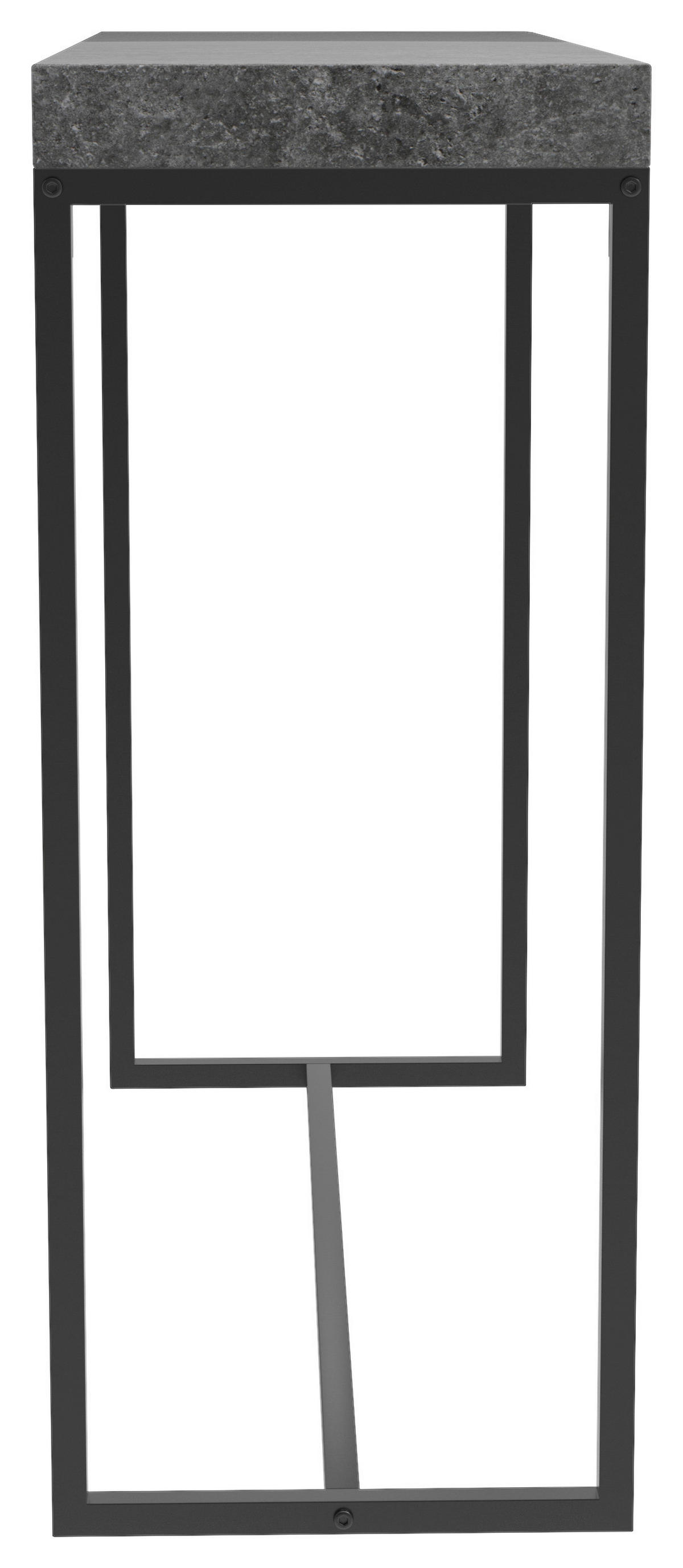 Konsole Birte dunkelgrau Beton Optik schwarz B/H/T: ca. 90x75x30 cm Birte - schwarz/dunkelgrau (90,00/75,00/30,00cm)