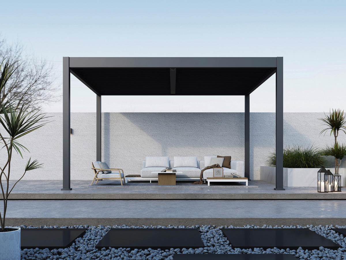 Paragon Outdoor Pergola Grand Tuscan anthrazit Aluminium B/H/L: ca. 433x256x370 cm Grand Tuscan - anthrazit (370,00/433,00/256,00cm) - Paragon Outdoor
