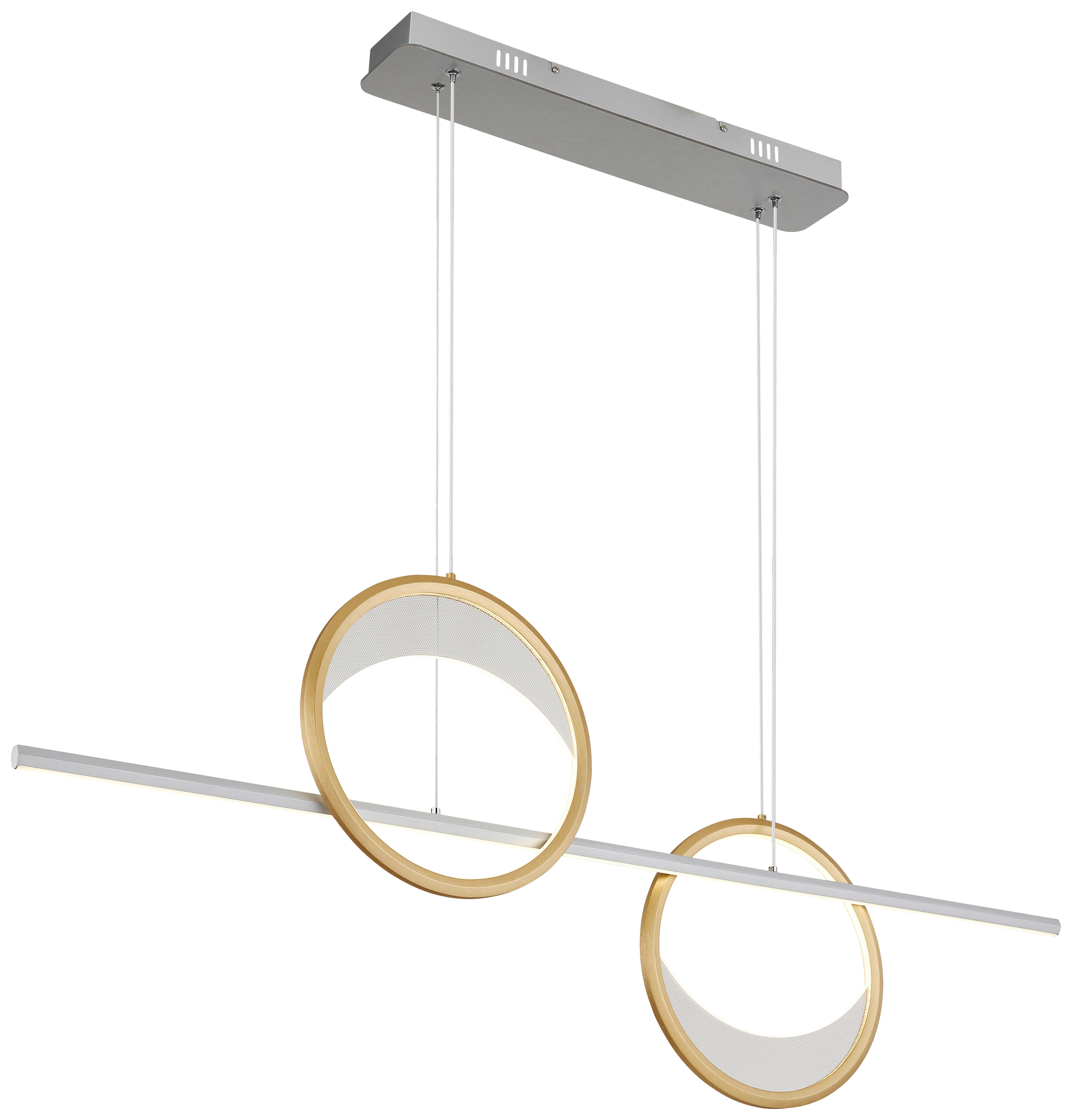 GLOBO LED-Pendelleuchte silber klar gold Aluminium Acryl B/H/T: ca. 10,5x120x120,4 cm 1.0 Brennstellen UMBRA - klar/gold (10,50/120,00/120,40cm) - GLOBO