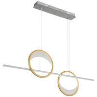 GLOBO LED-Pendelleuchte silber klar gold Aluminium Acryl B/H/T: ca. 10,5x120x120,4 cm 1.0 Brennstellen UMBRA - klar/gold (10,50/120,00/120,40cm) - GLOBO