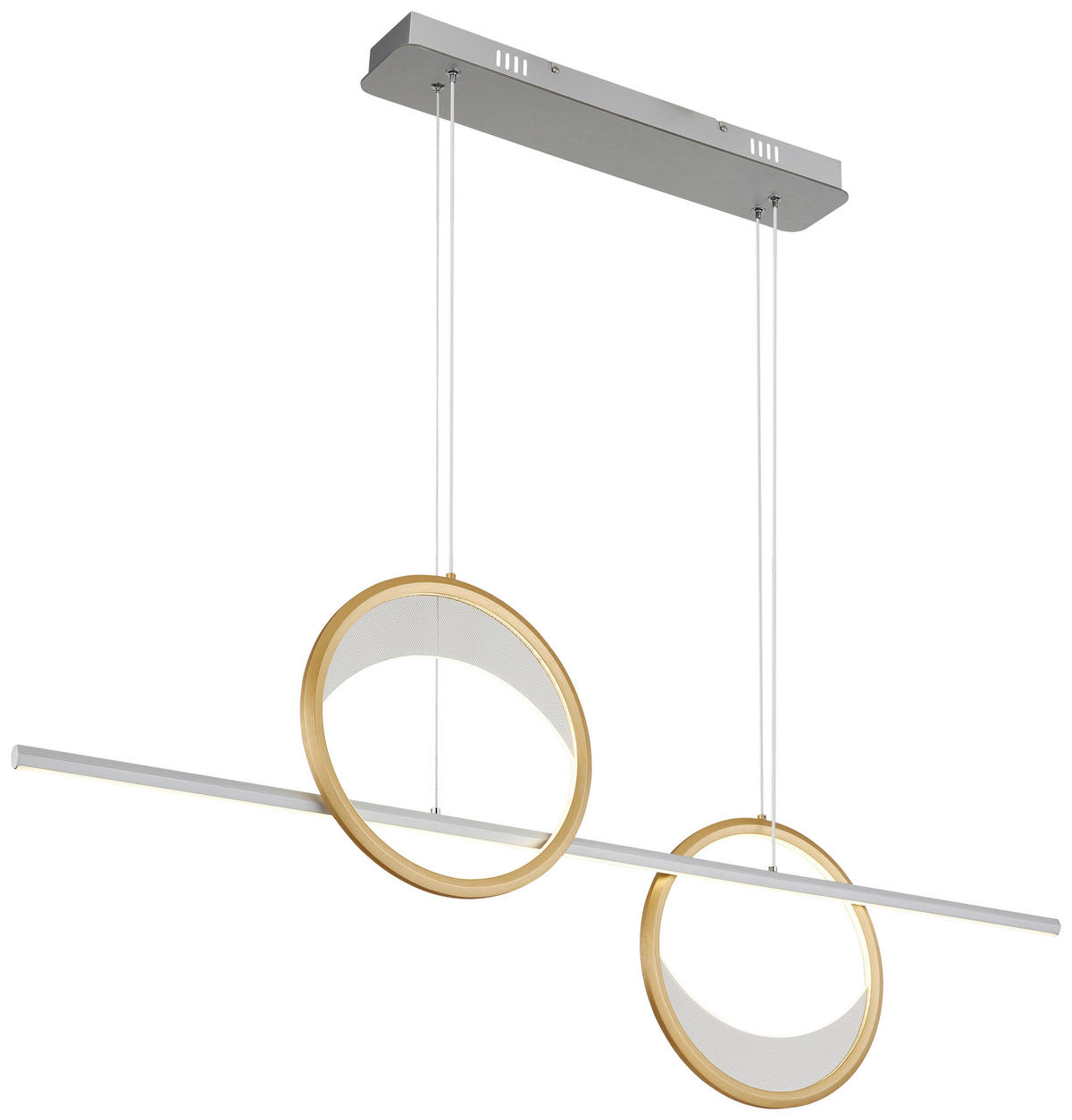 GLOBO LED-Pendelleuchte silber klar gold Aluminium Acryl B/H/T: ca. 10,5x120x120,4 cm 1.0 Brennstellen UMBRA - klar/gold (10,50/120,00/120,40cm) - GLOBO