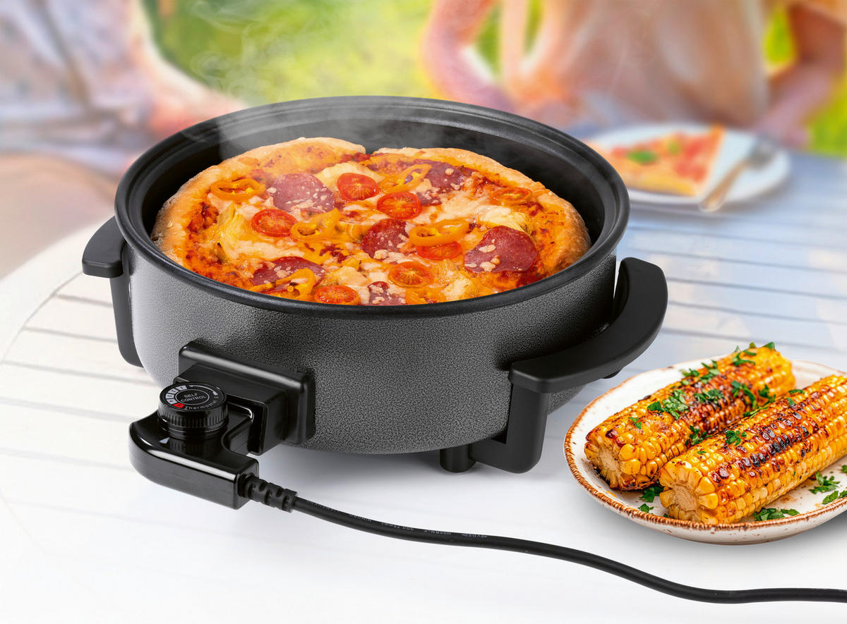 GOURMETmaxx Elektrische Party-Pfanne schwarz Edelstahl B/H/L: ca. 14,5x36x34,5 cm Elektrische_Party-Pfanne - schwarz (34,50/14,50/36,00cm) - GOURMETmaxx