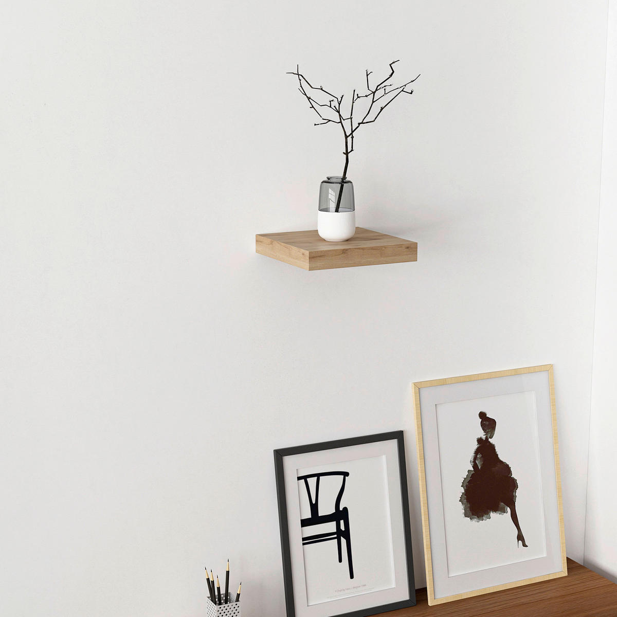 Wandboard Shelvy 23 Eiche Viking Nachbildung B/H/T: ca. 23x4x24 cm Shelvy 23 - (23,00/4,00/24,00cm)