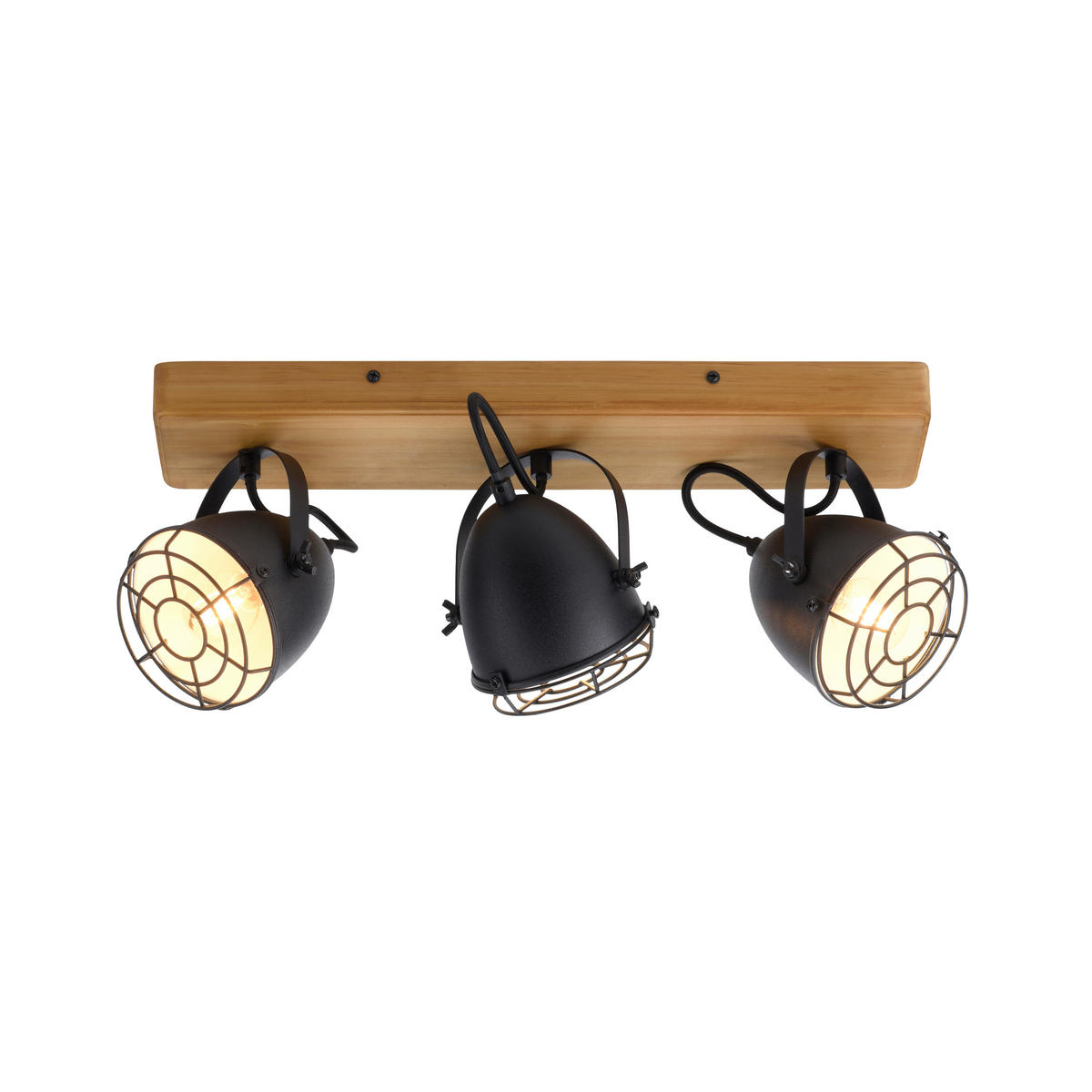 Just Light Spot-Balken BEETLE 15173-18 natur schwarz Holz Metall B/T: ca. 46x17 cm E14 3 Brennstellen BEETLE - natur/schwarz (46,00/17,00cm) - Just Light