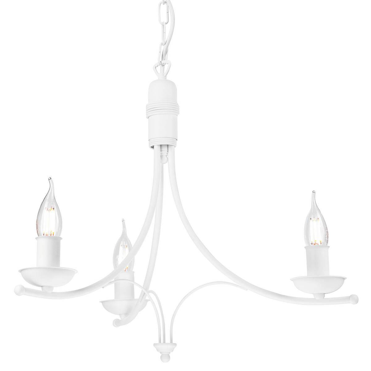 Lamkur Pendelleuchte LUCY 44149 weiß Stahl H/L: ca. 100x50 cm E14 3 Brennstellen Lucy - weiß (50,00cm) - Lamkur