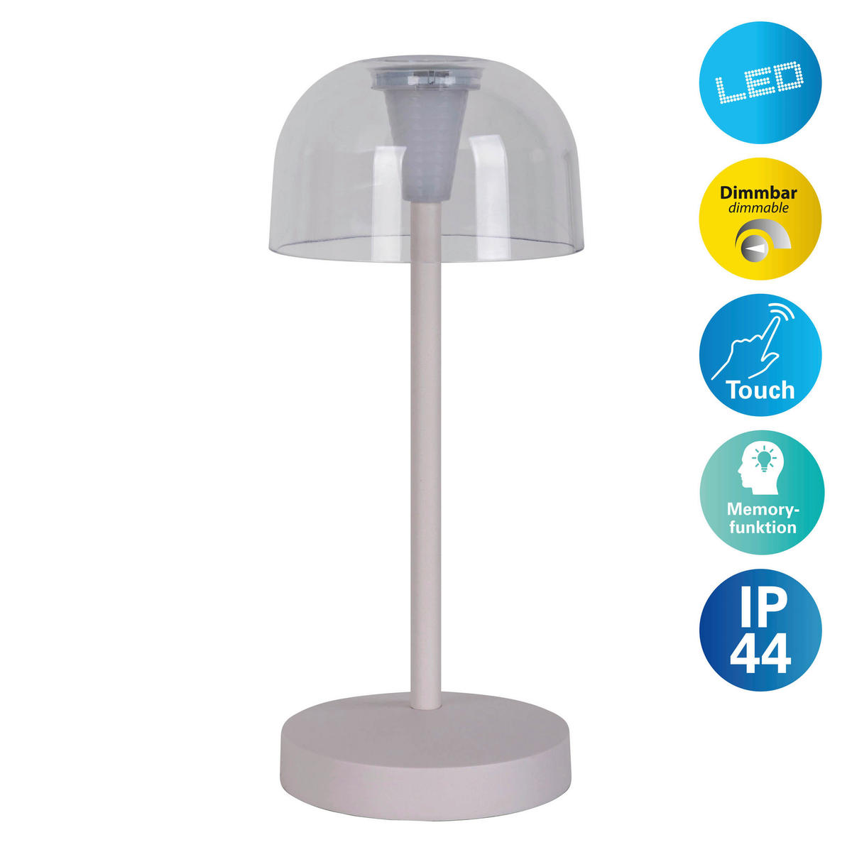 LED-Außentischleuchte weiß B/H/T/D: ca. 8x18,5x8x8 cm GOMBA - weiß (8,00/18,50/8,00cm) - Näve Leuchten