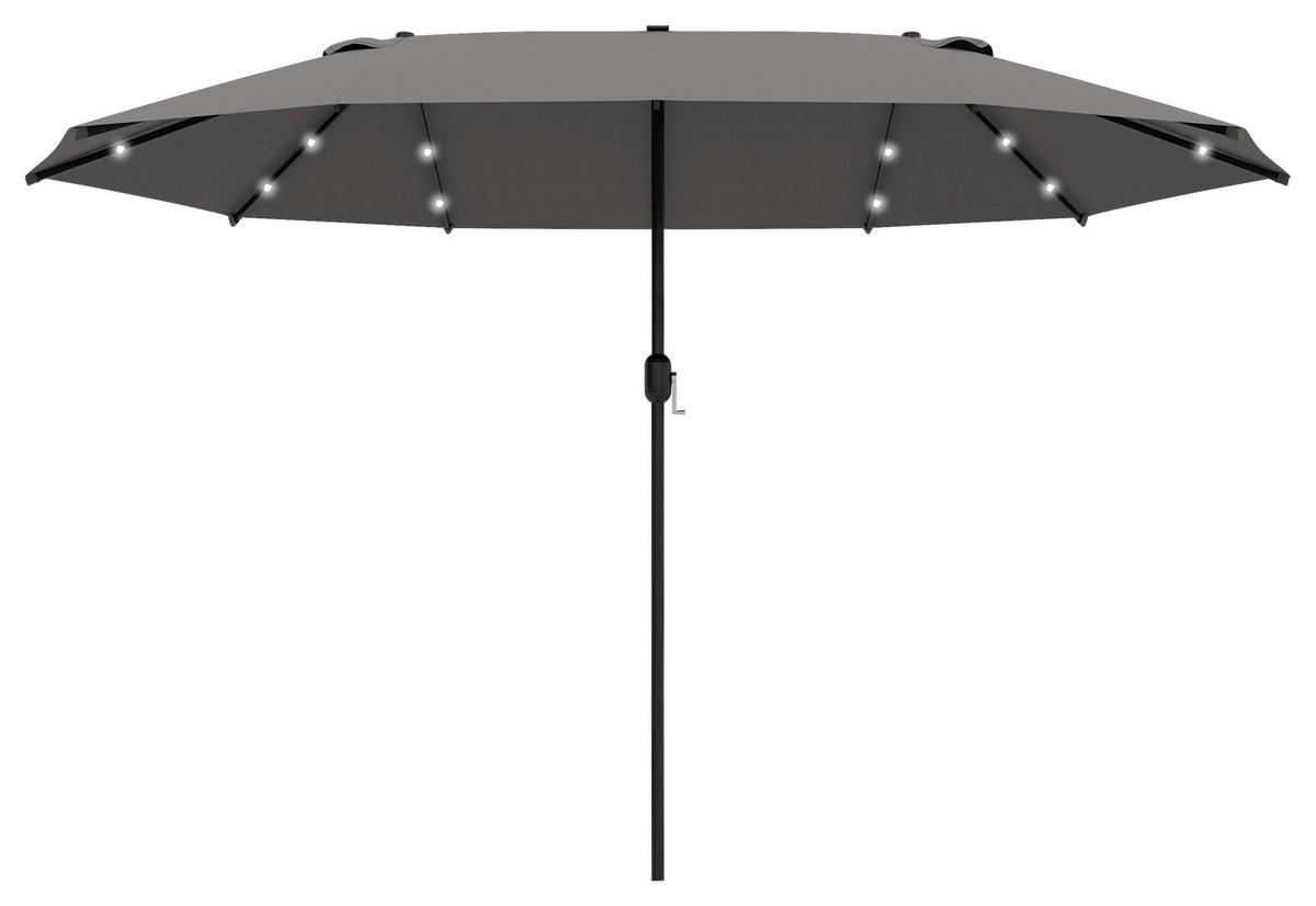 Outsunny Sonnenschirm dunkelgrau Metall B/H/L: ca. 260x240x440 cm Sonnenschirm - dunkelgrau (440,00/260,00/240,00cm) - Outsunny