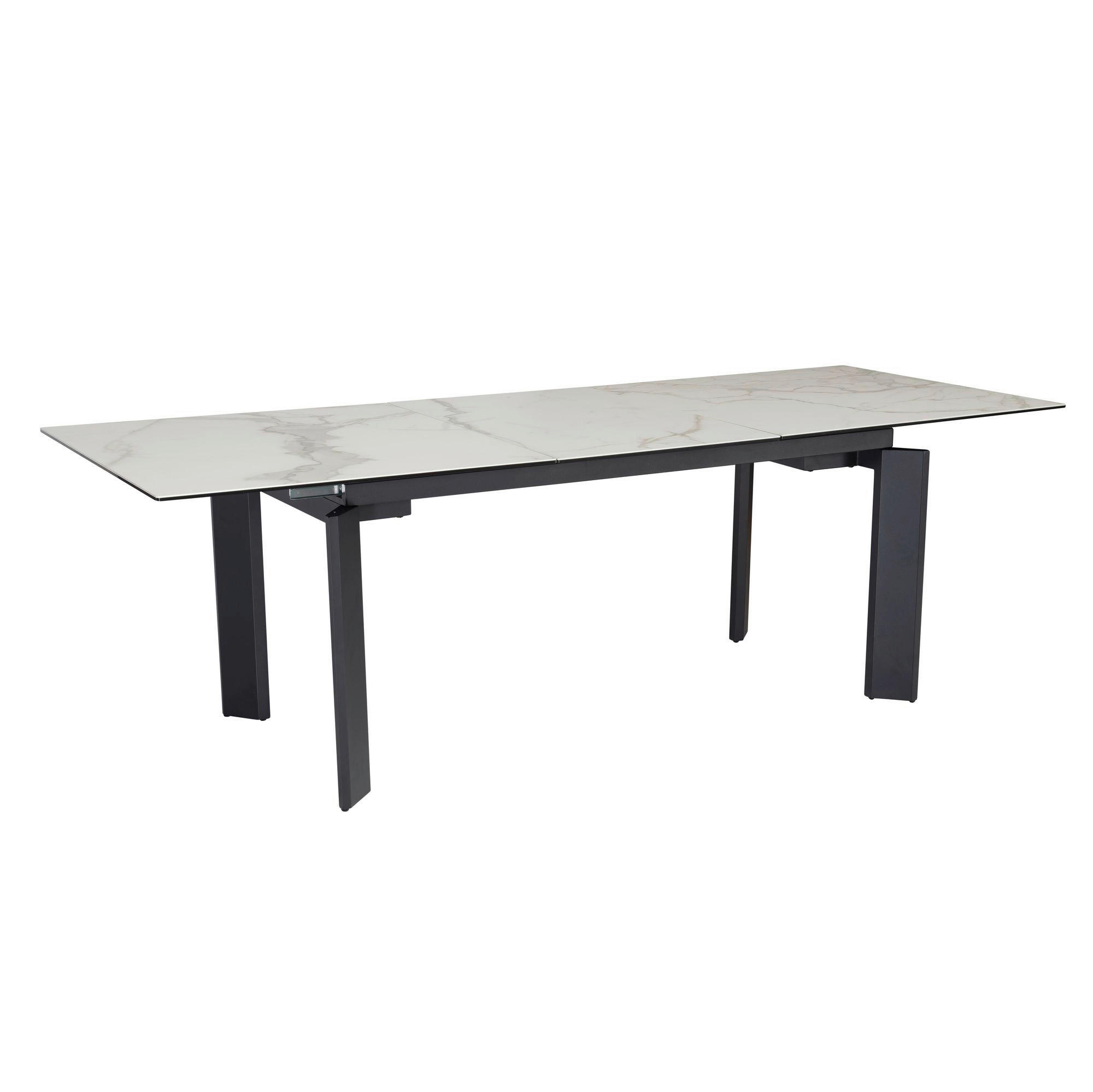 Esstisch weiß Marmor Optik B/H/T: ca. 180x77x95 cm Esstisch - weiß (180,00/77,00/95,00cm) - Wohnling