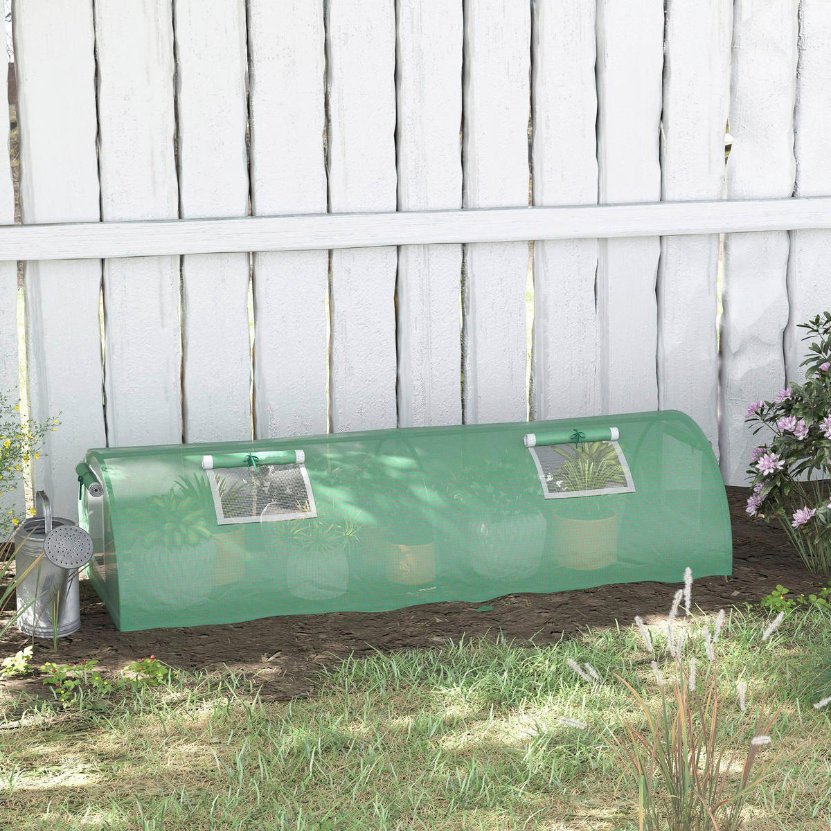 Outsunny Gewächshaus B/H/L: ca. 80x45x200 cm Gewächshaus - grün (200,00/80,00/45,00cm) - Outsunny