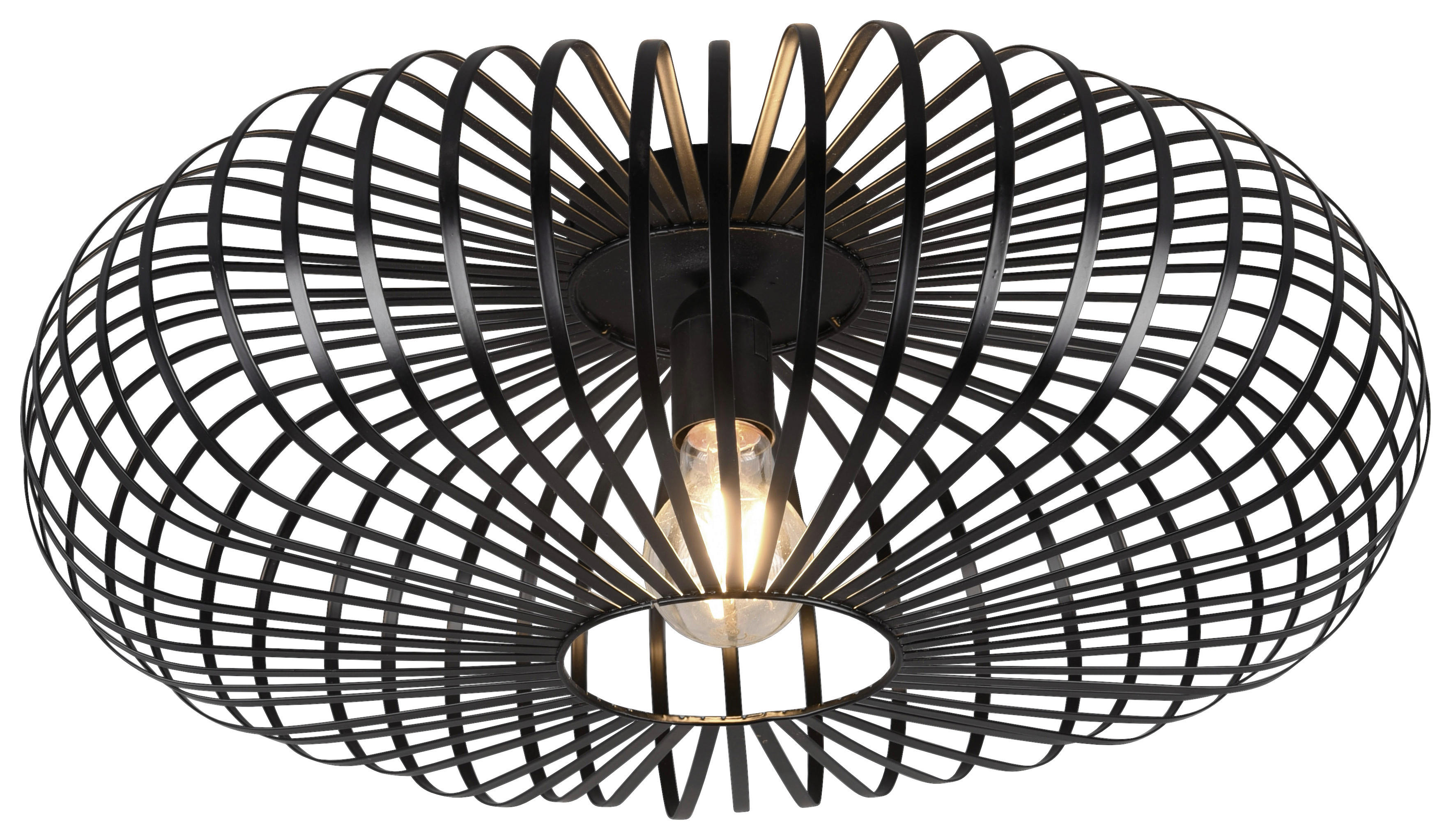 TRIO Deckenleuchte Johann 606905032 mattschwarz Metall H/D: ca. 18x50 cm 1 Brennstellen Johann - mattschwarz (50,00/18,00cm) - Trio