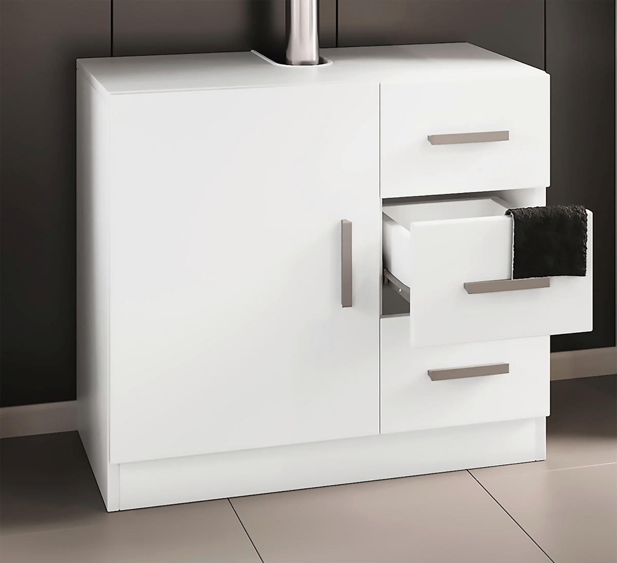 Waschbeckenunterschrank Zalo weiß B/H/T: ca. 63x56x30 cm Zalo - weiß (63,00/56,00/30,00cm) - VCM Möbel