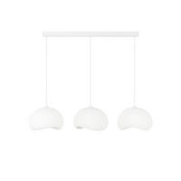 Opviq Pendelleuchte weiß Metall Polyester-Mischgewebe B/H/L: ca. 29x120x34 cm E27 3 Brennstellen Yontu - 15853 - A - weiß (34,00/29,00/120,00cm) - Opviq