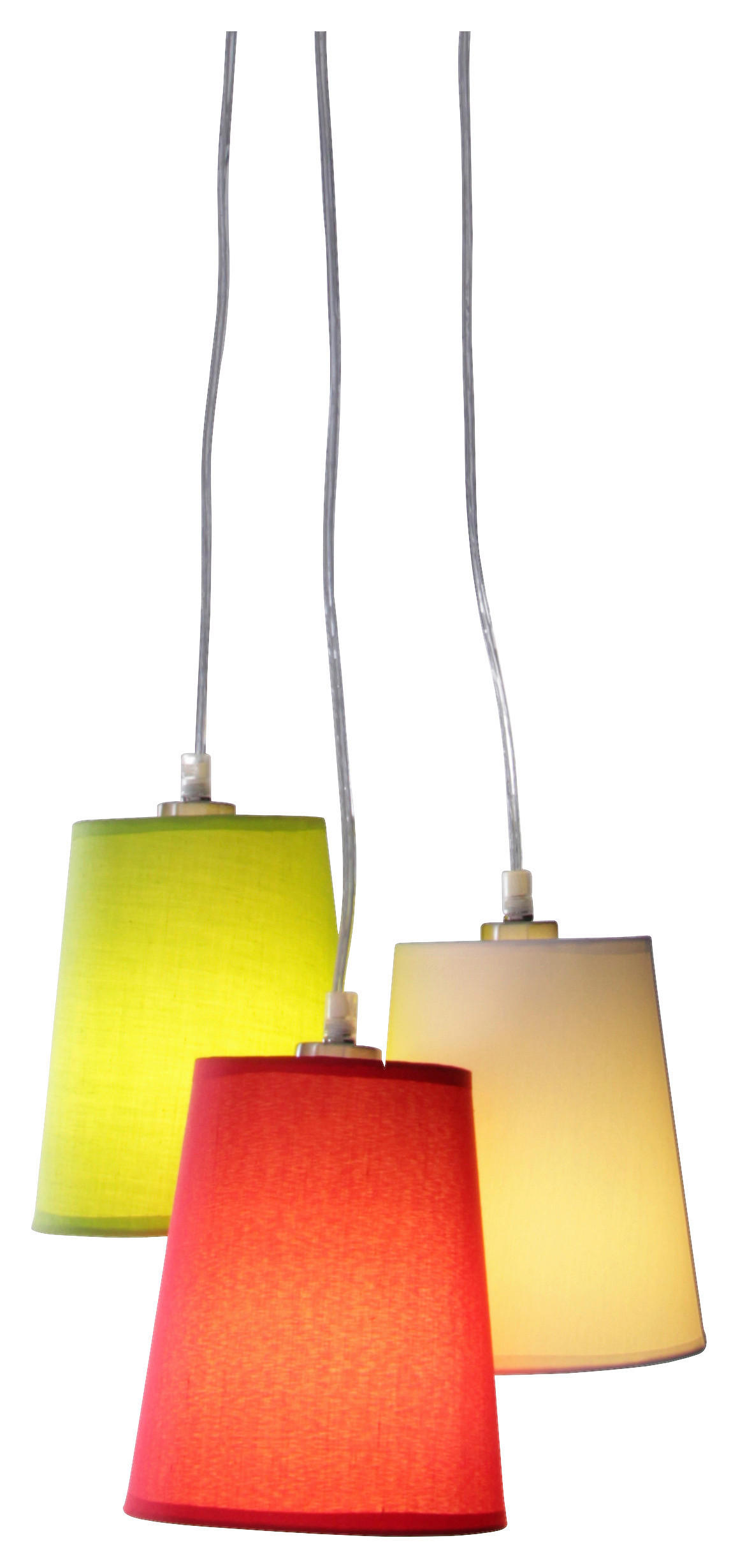 Näve Leuchten Pendelleuchte 6058761 multicolor Textil Kunststoff B/H/T: ca. 15x160x15 cm E14 3 Brennstellen Saggy - multicolor (15,00/160,00/15,00cm) - Näve Leuchten