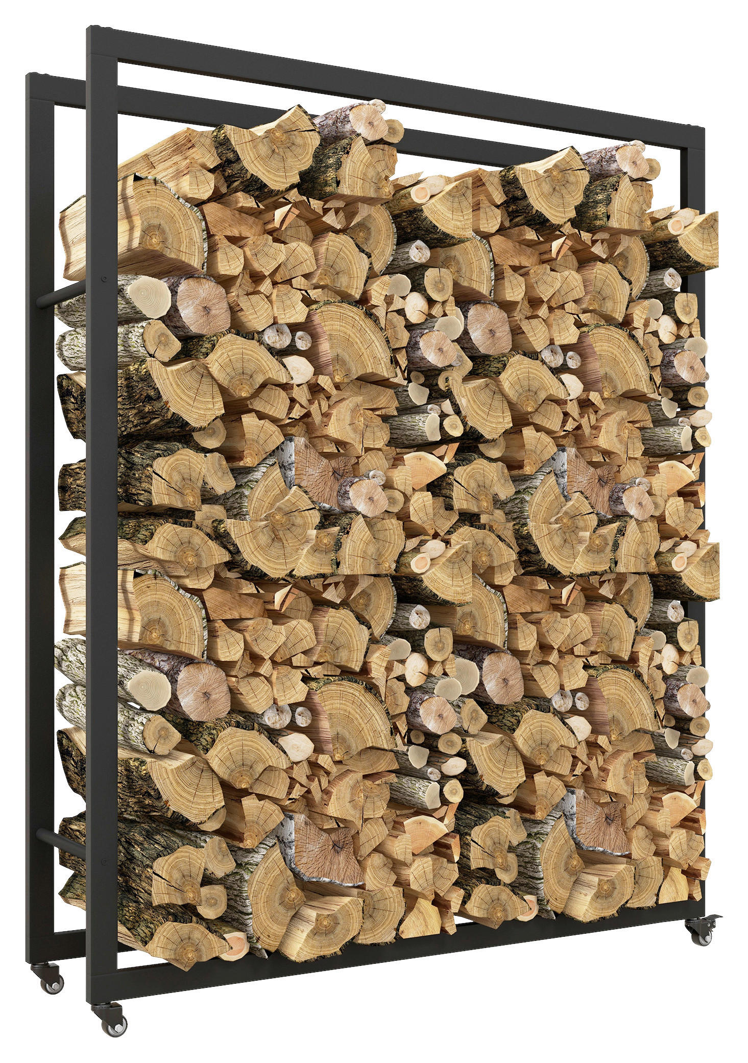 Outsunny Kaminholzregal schwarz B/H/L: ca. 32x151x120 cm Kaminholzregal - schwarz (120,00/32,00/151,00cm) - Outsunny