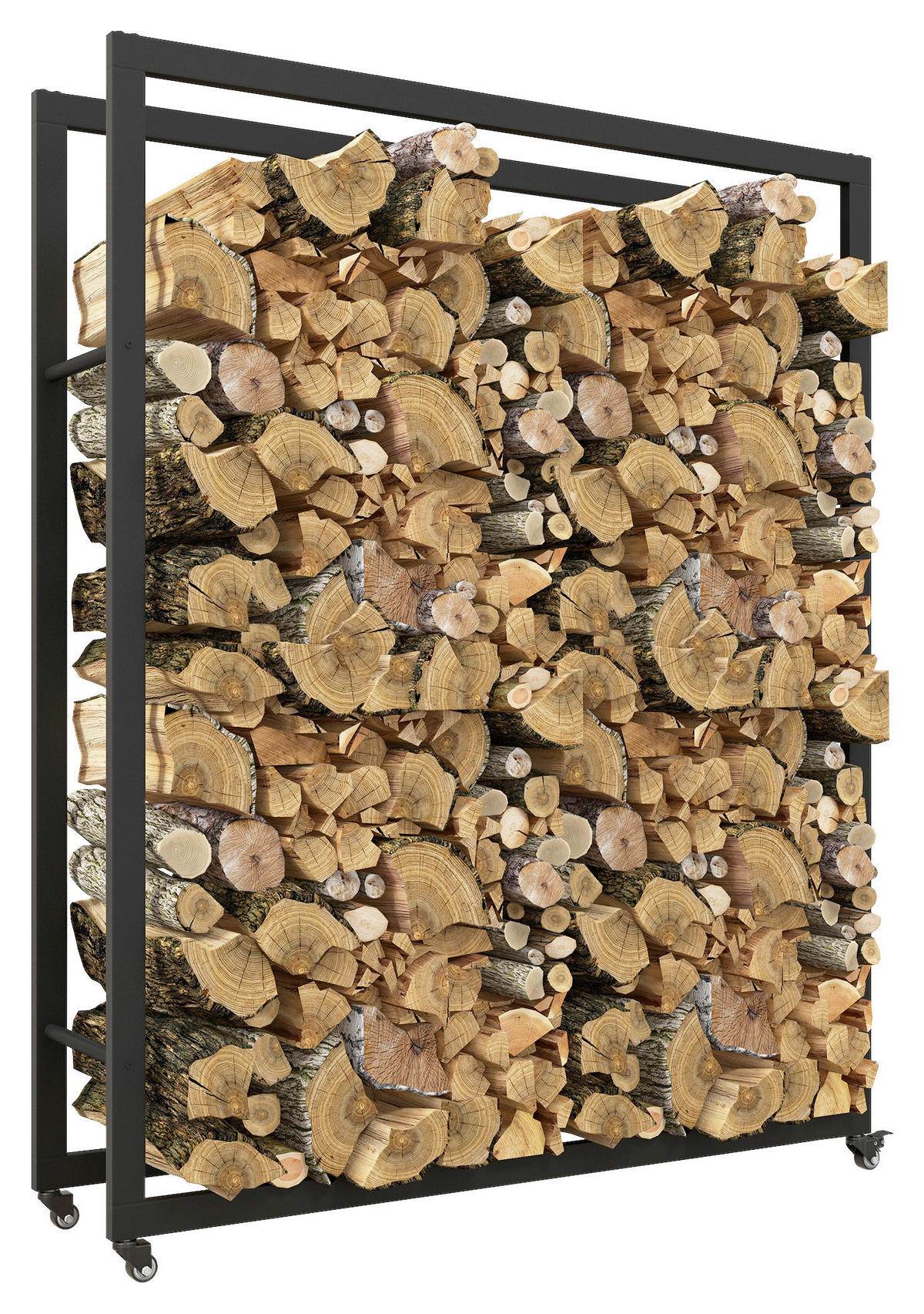 Outsunny Kaminholzregal schwarz B/H/L: ca. 32x151x120 cm Kaminholzregal - schwarz (120,00/32,00/151,00cm) - Outsunny