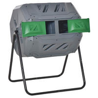 Outsunny Komposttrommel grau B/H/L: ca. 65x96x71 cm Trommelkomposter - grau (71,00/65,00/96,00cm) - Outsunny