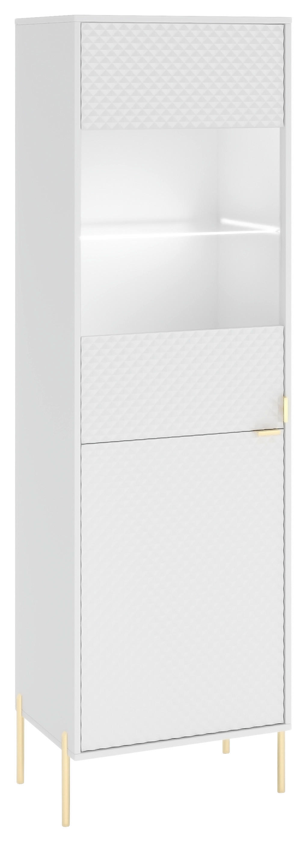 Thumbnail - Vitrine VITRINE DIAMOND DI4 LED weiß weiß glänzend Nachbildung B/H/T: ca. 53,7x190x42 cm